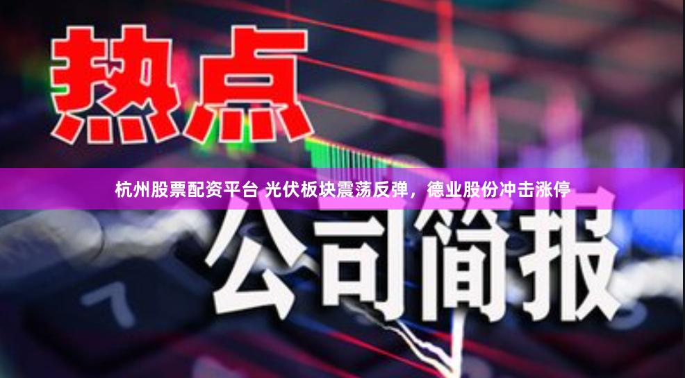 杭州股票配资平台 光伏板块震荡反弹，德业股份冲击涨停
